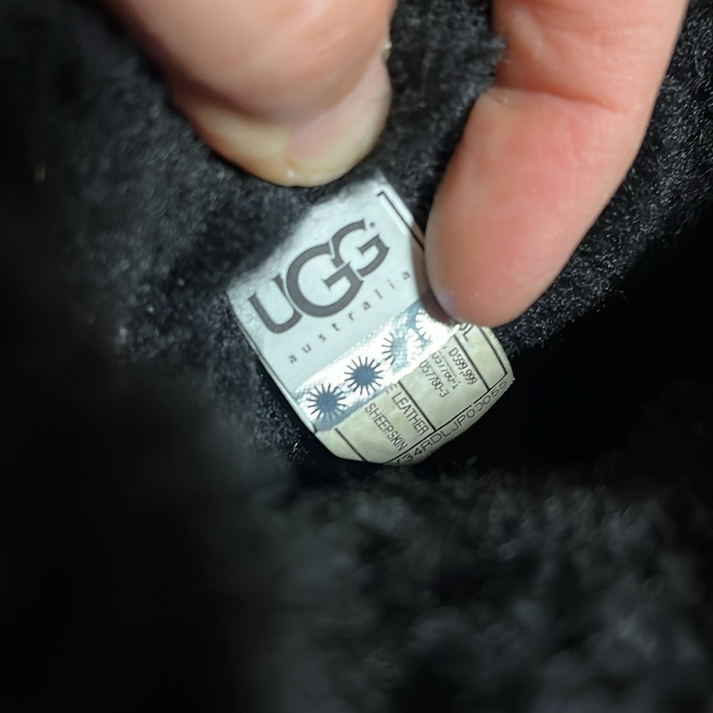 UGG Australia Women's Black Suede Shearling Sheepskin Button Boots Size 11 - Picture 5 of 10